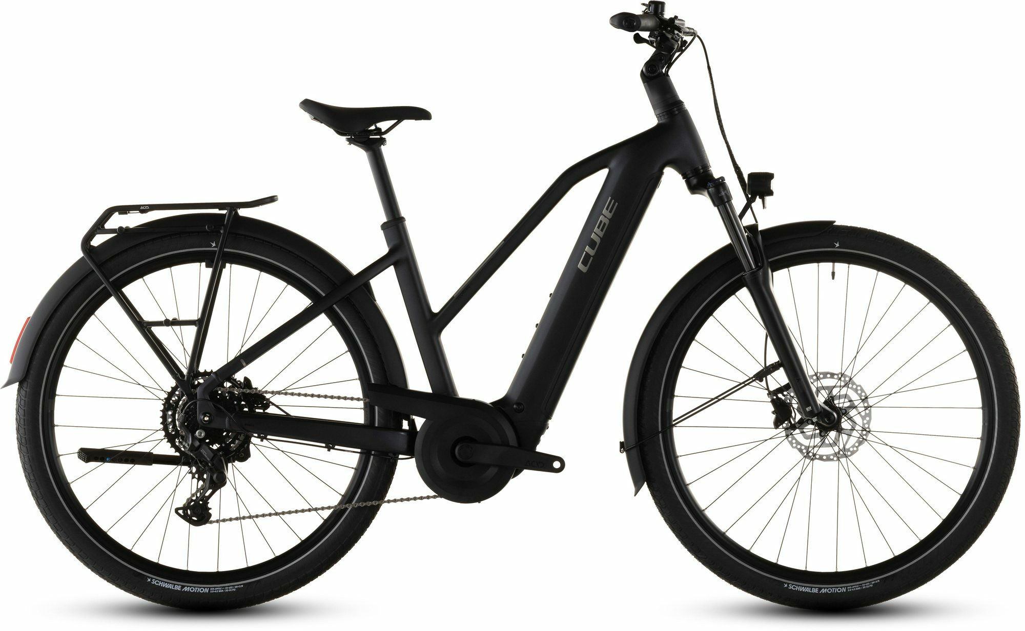 Cube Touring Hybrid ONE 600 coal ́n ́chrome 28"; 600 Wh Trapez 58 cm