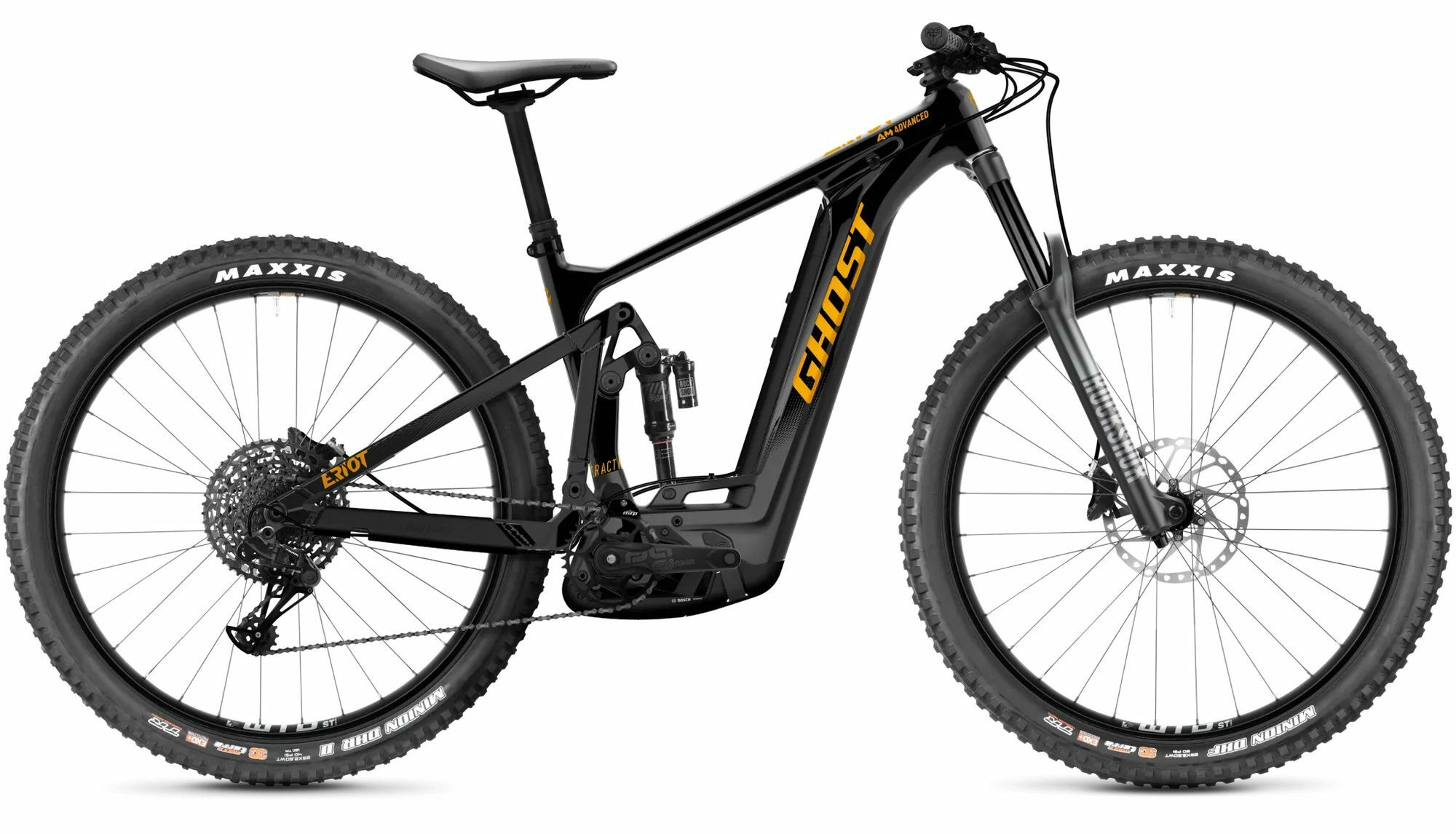 Ghost E-RIOT AM CF ADVANCED black/dirty orange-glossy/matt 27;5" 750 Wh Diamant S