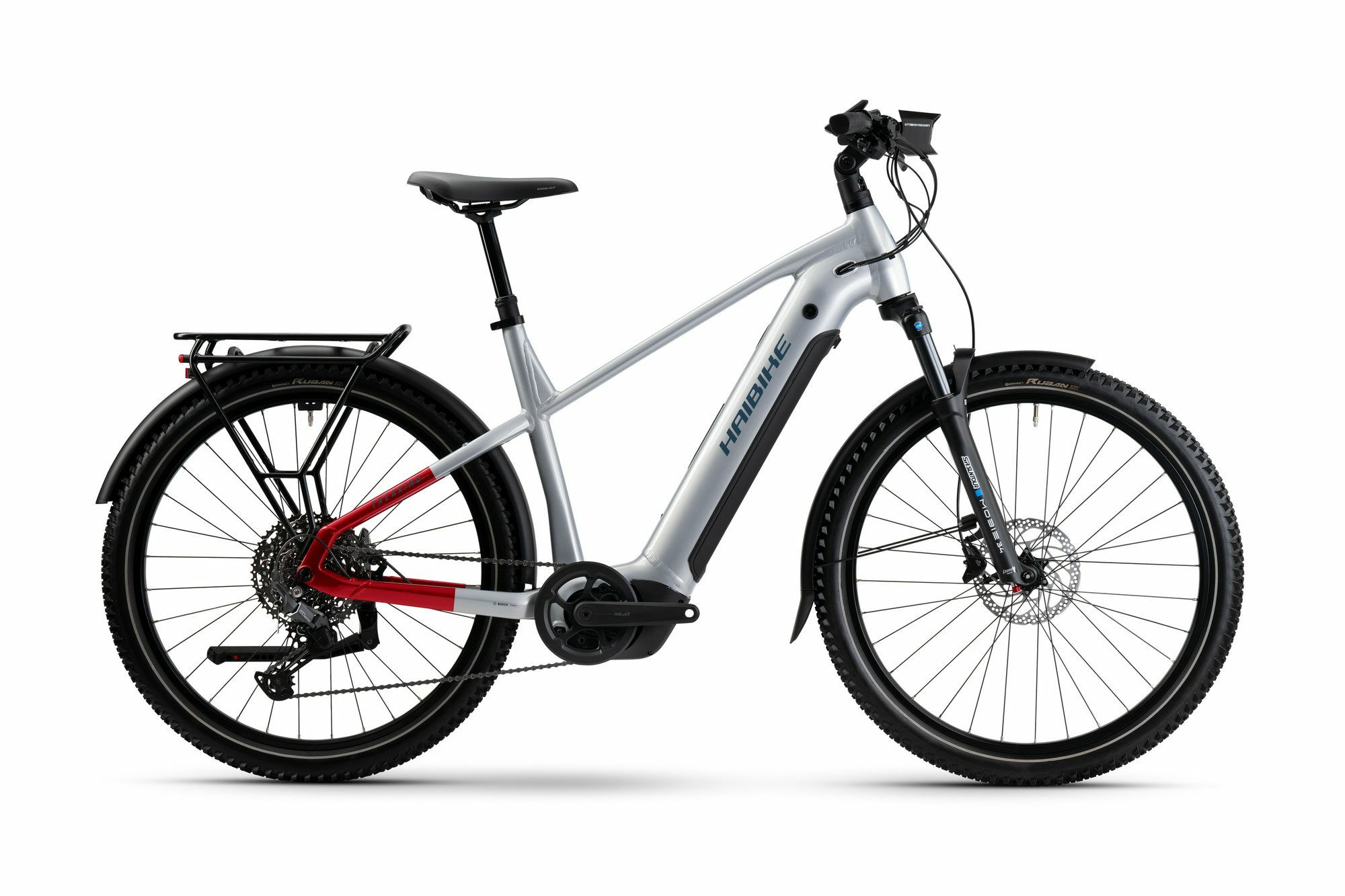Haibike TREKKING 7 soft grey/red/blue glänzend 27;5" 800 Wh Diamant M
