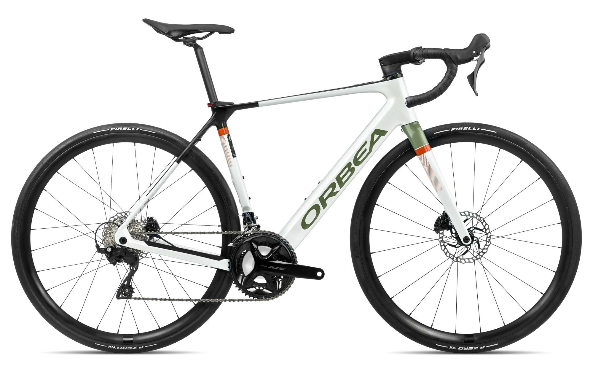 Orbea Gain M30 White Chic-Metallic Green Artichoke (Gloss) 28" 353 Wh Diamant