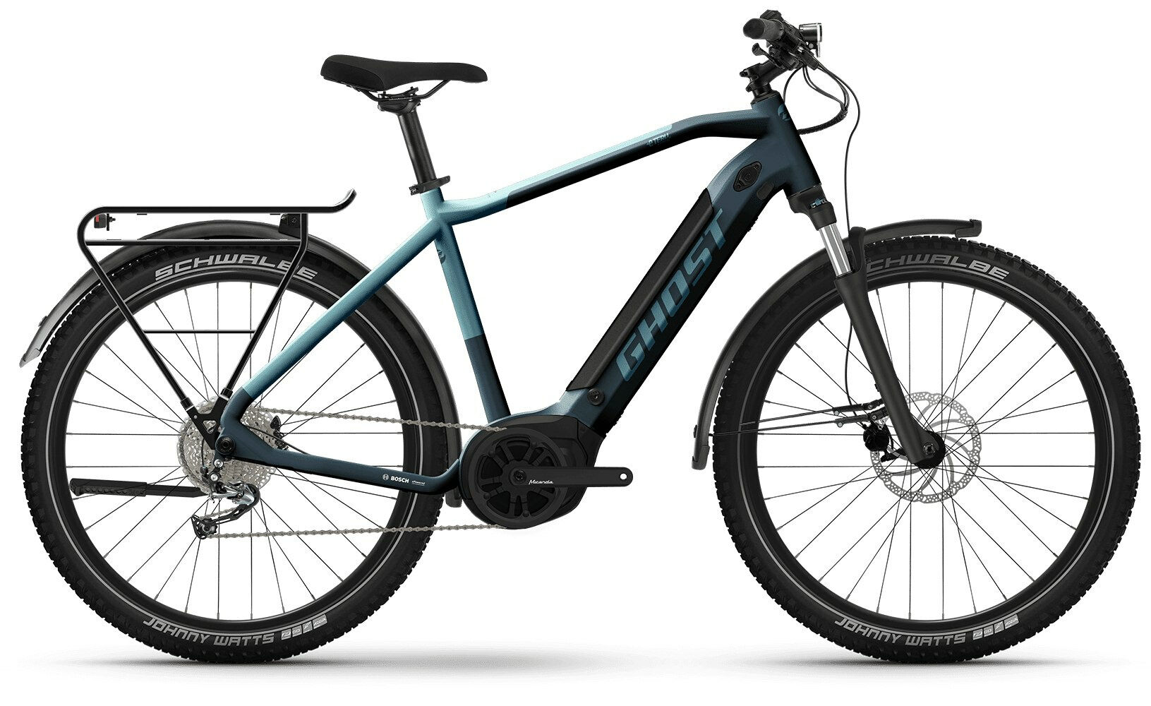 Ghost E-TERU ESSENTIAL EQ HIGH dark grey/metallic light blue-glossy 27;5" 500 Wh... L