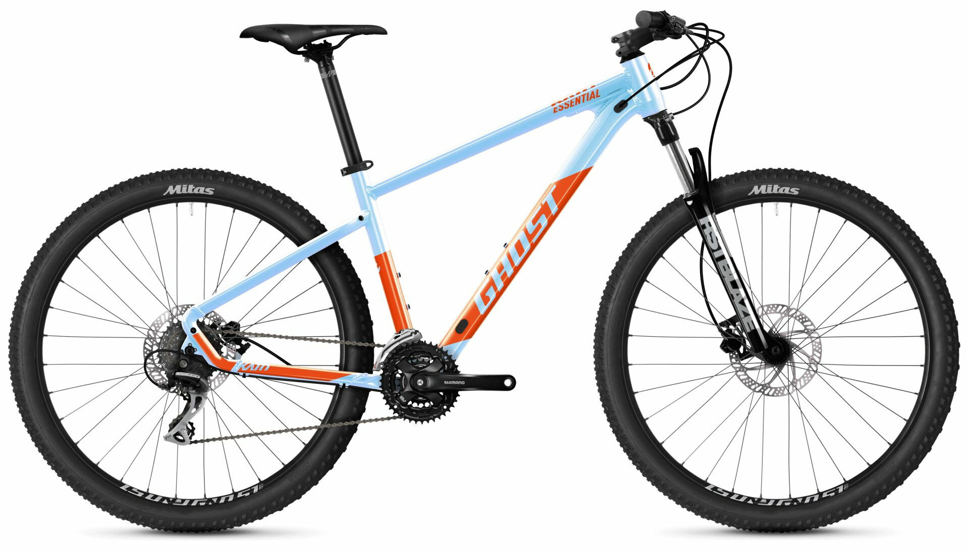 Ghost Kato Essential pearl baby blue/dark orange-glossy 29" Diamant