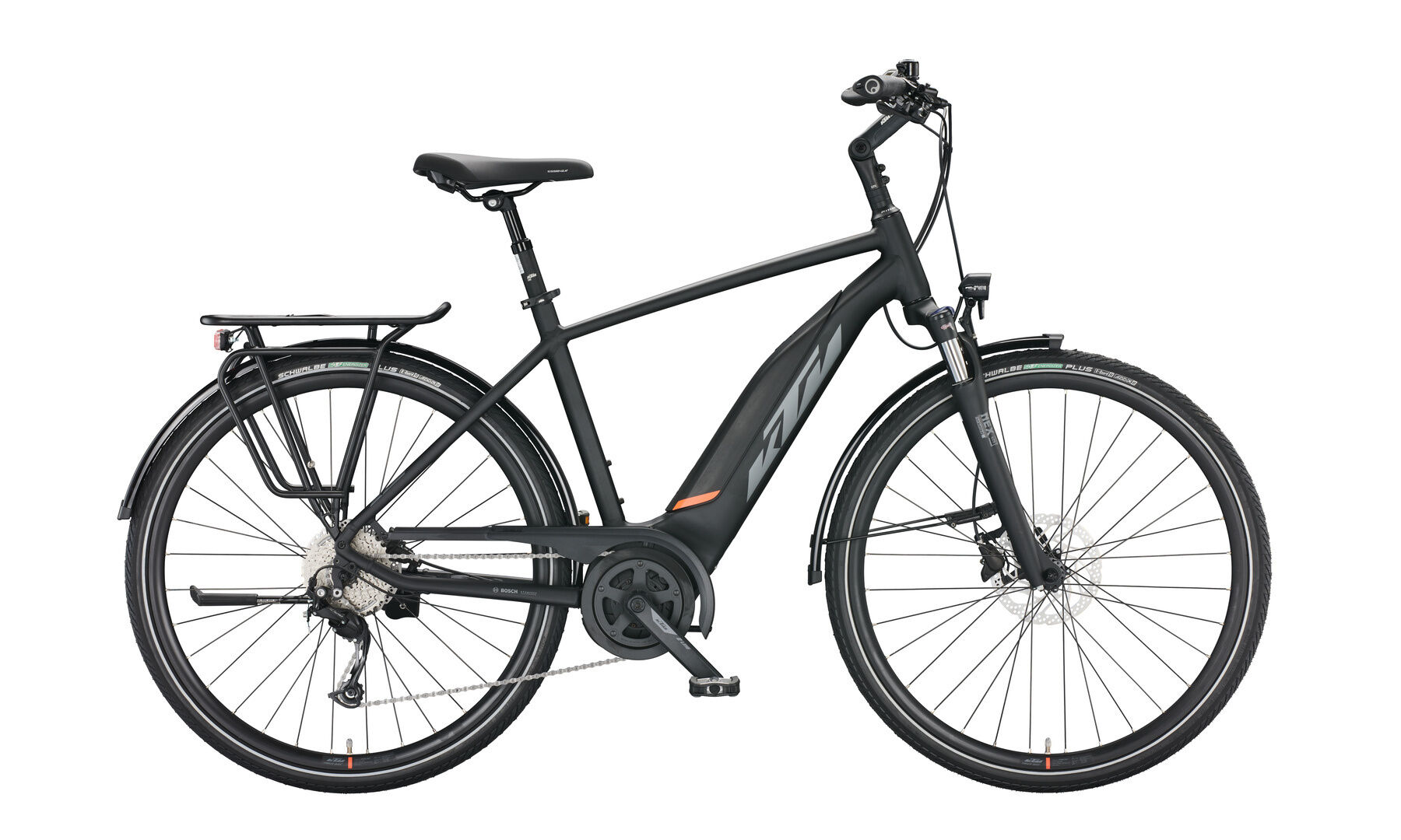 KTM  MACINA FUN A510  black matt (grey+orange)  2022 28" 500 Wh Diamant