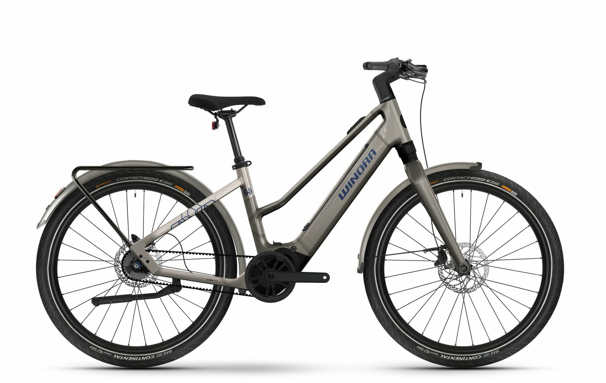 Winora iRIDE PURE R5f vanilla latte/silver dollar glänzend 27;5" 400 Wh Trapez L