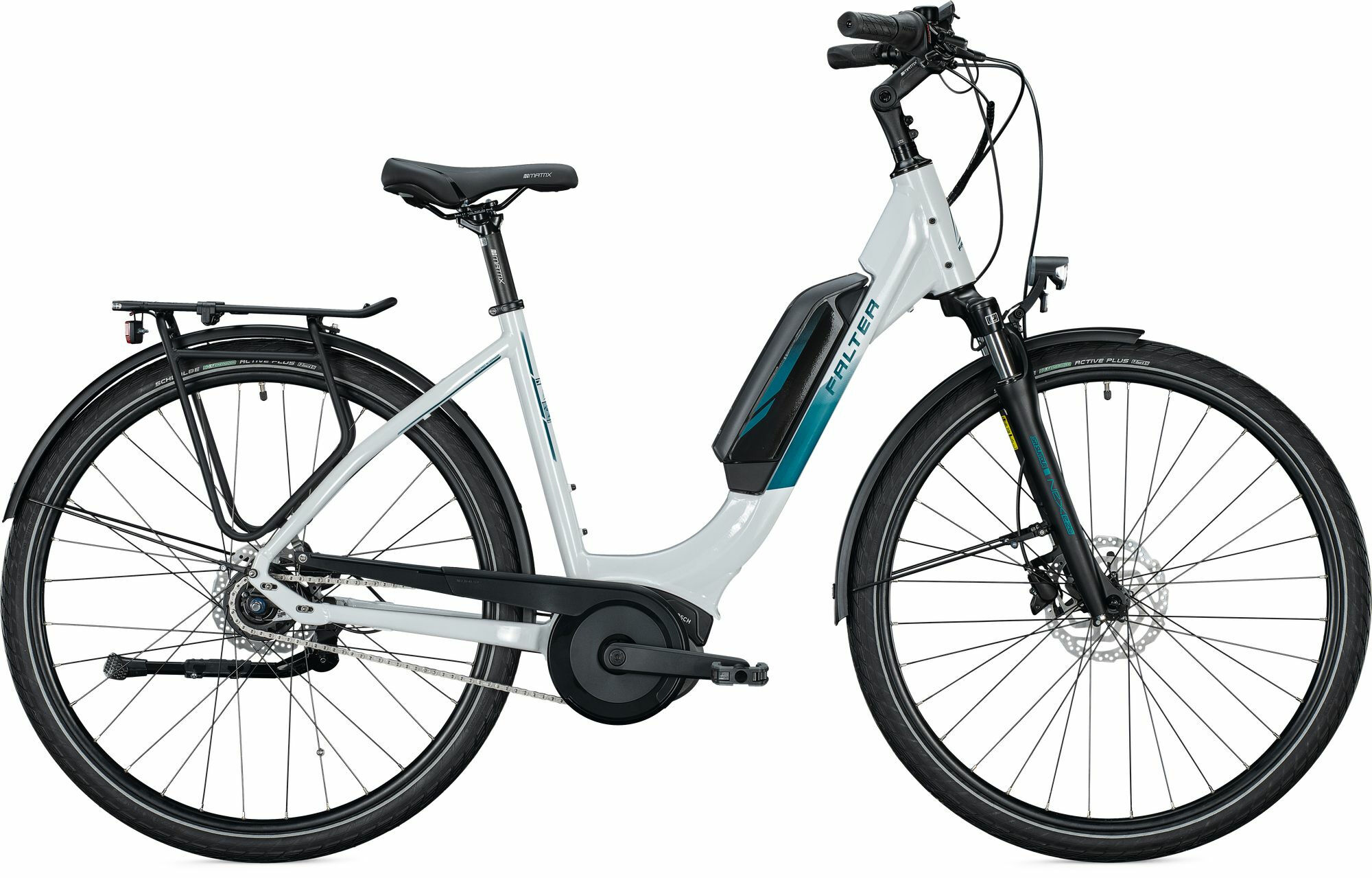 Falter  E 9.0 RT 500  white-turquoise, glossy  2021 28" 500 Wh Wave