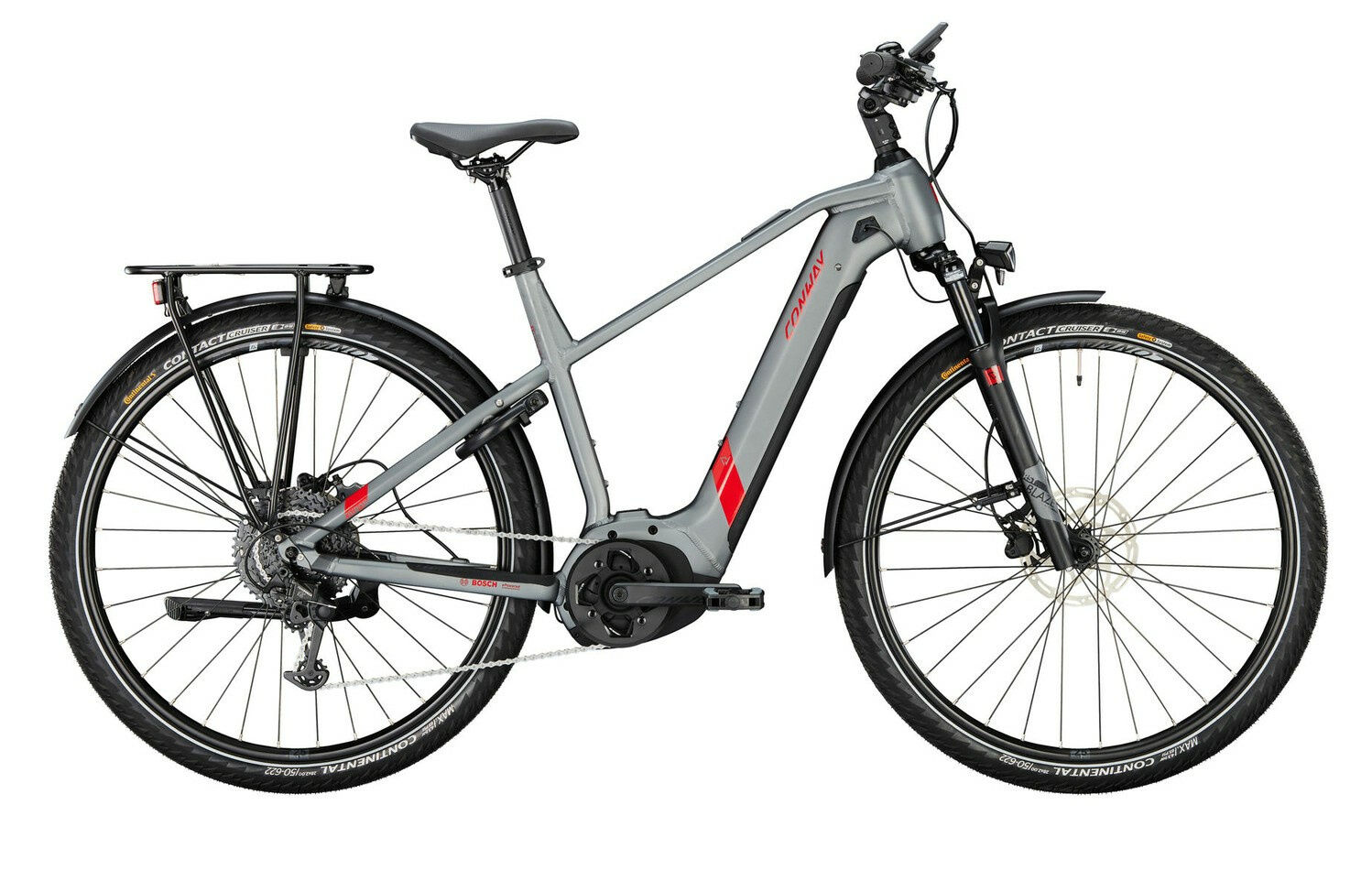 Conway Cairon T 2.0 shadowgrey metallic matt / red metallic - 625 Wh - 28 Zoll - Diamant (2024)