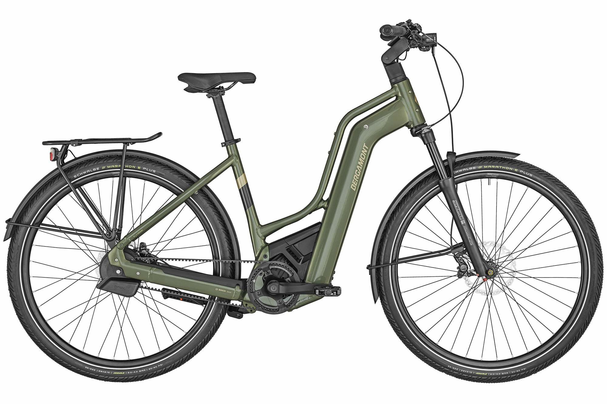 Bergamont E-HORIZON PREMIUM PRO BELT AMSTERDAM - 28" 750 Wh - shiny khaki green