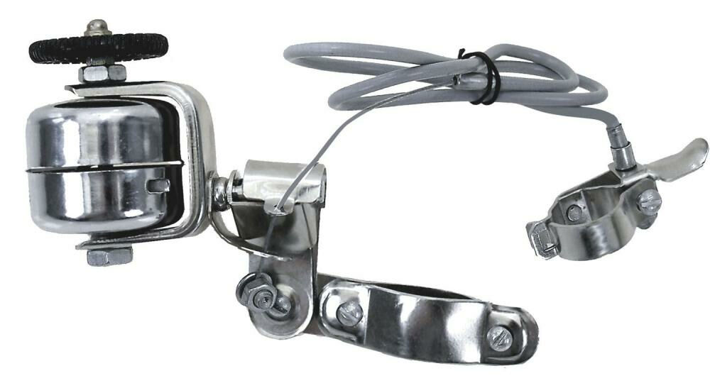 Messingschlager Radlaufklingel steel, verchromt, klassische Stahl-Klingel, kräft...