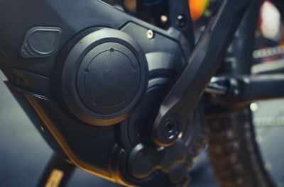 E-Bike Motor Nahaufnahme schwarz