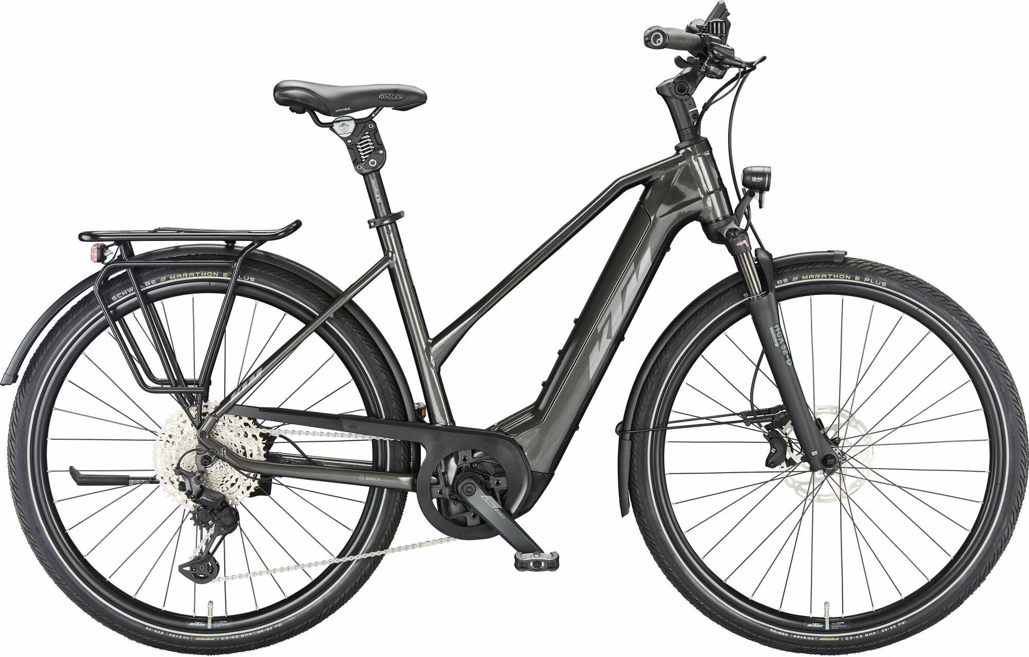 KTM MACINA STYLE XL TRAPEZ - 28" 750 Wh - machine grey (silver+black) 56 cm