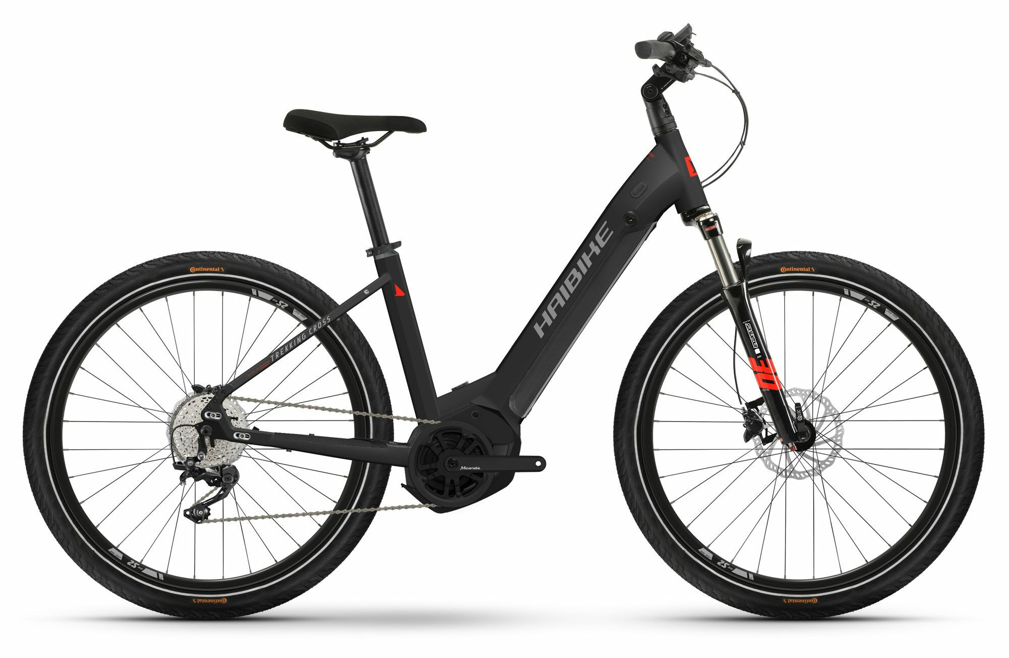 Haibike Trekking 6 Cross matte black red reflex 27,5" 630 Wh Wave