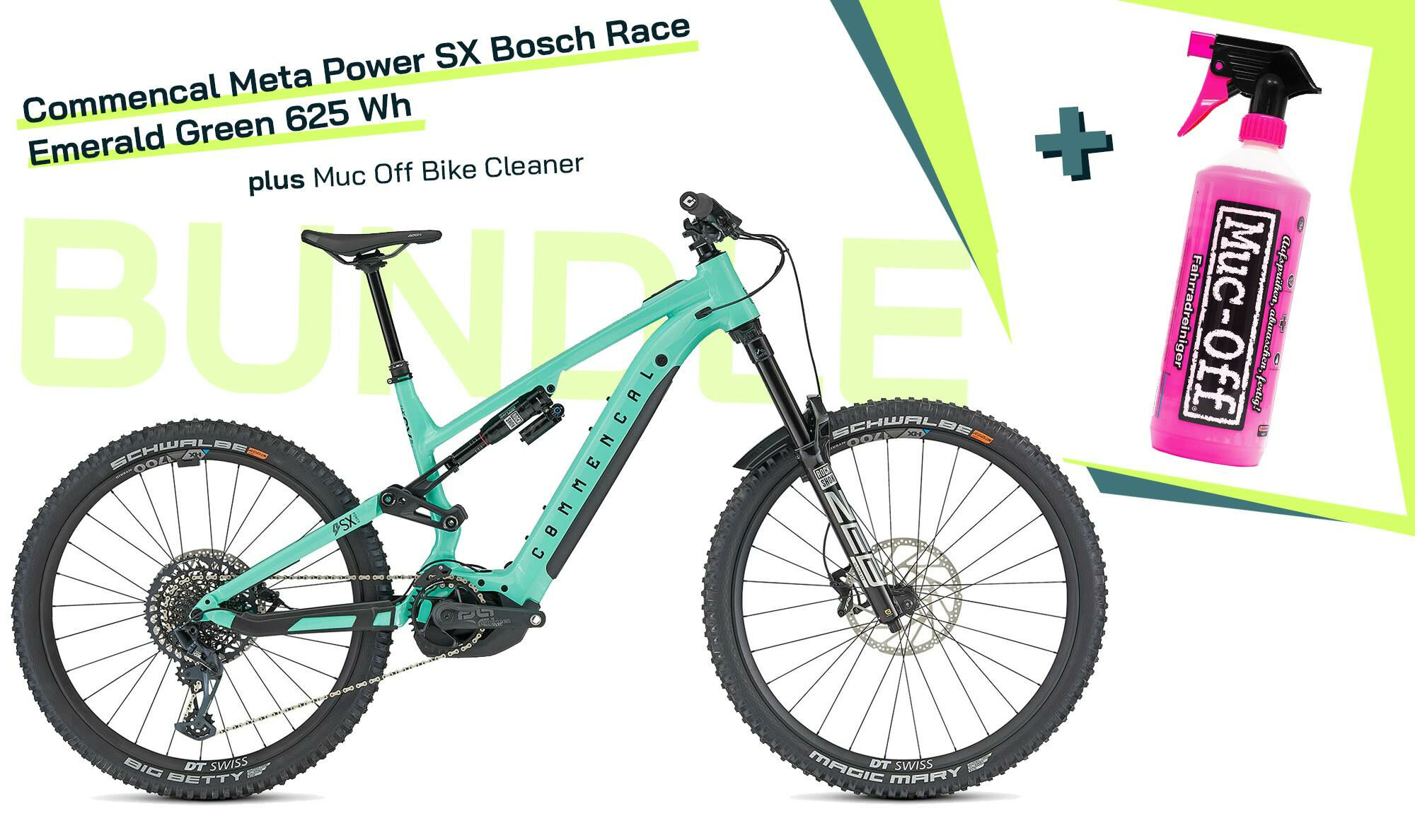 *Bundle* Commencal META POWER SX BOSCH RACE EMERALD GREEN 2023 29"/27,5" 625 Wh Diamant