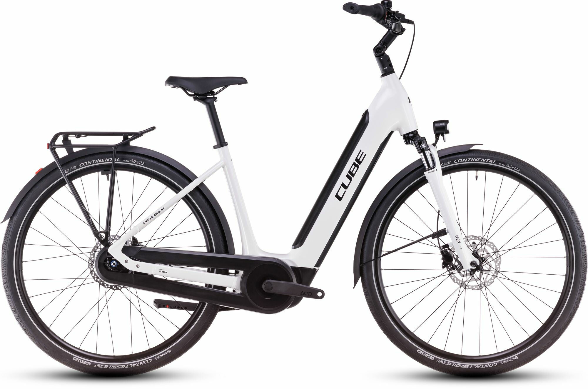 Cube Supreme Hybrid Comfort ONE 500 metallicwhite´n´black 26" 500 Wh Wave