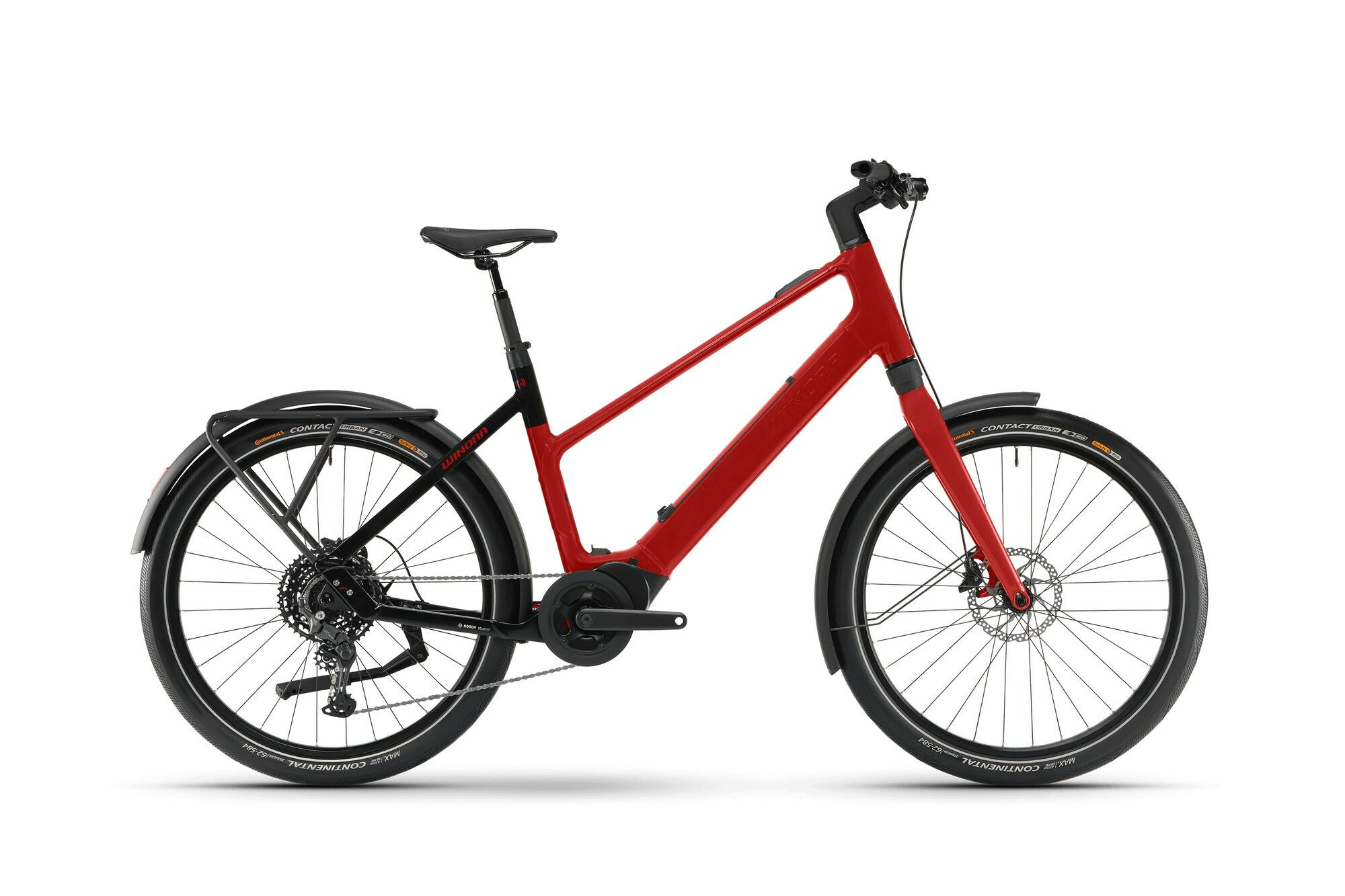 Winora iRide Pure X10 chrystal red/black-gloss 27,5" 400 Wh Trapez