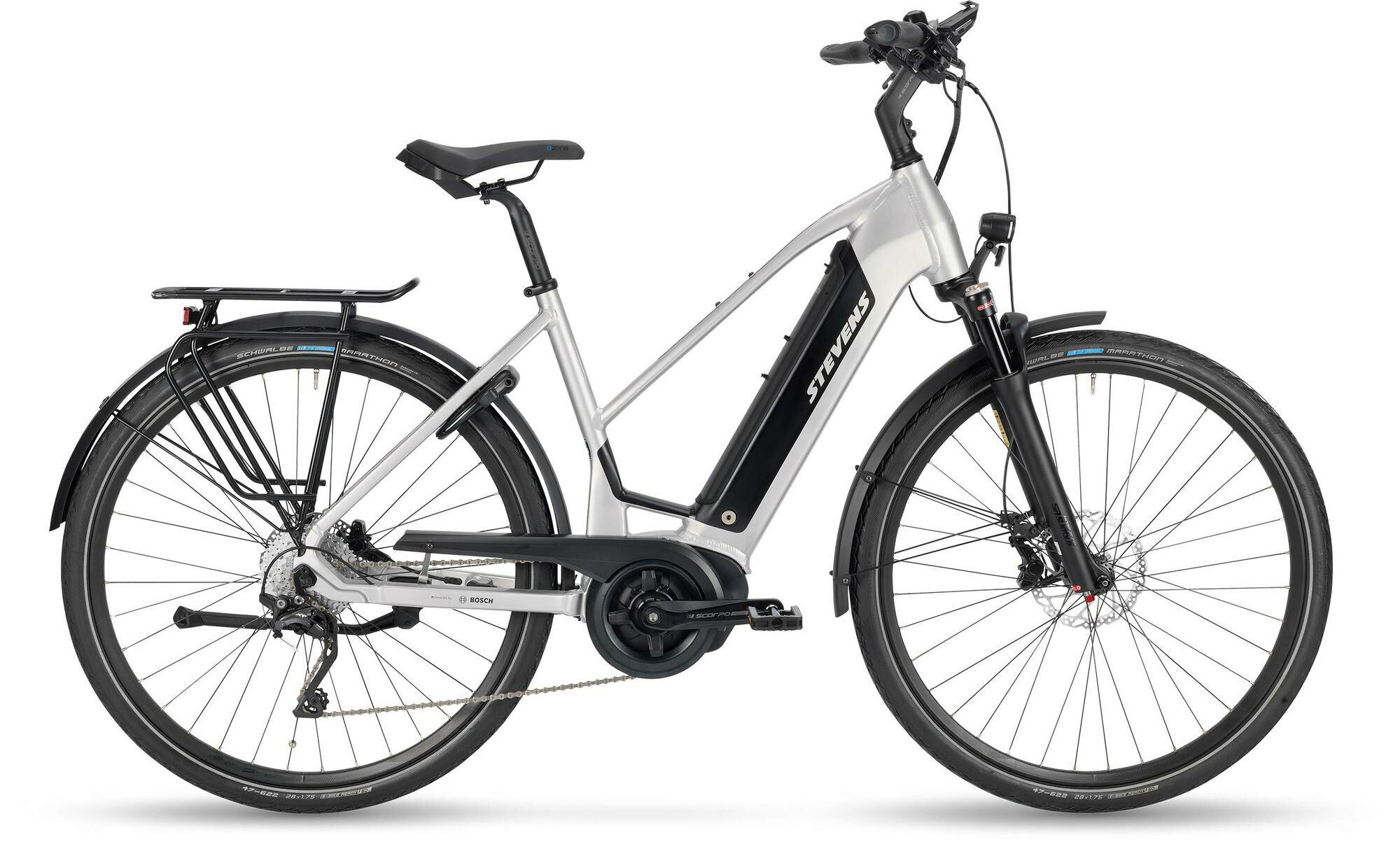 Stevens E-TRITON PT5 LADY Electric Silver 28" 500 Wh Trapez 50 cm