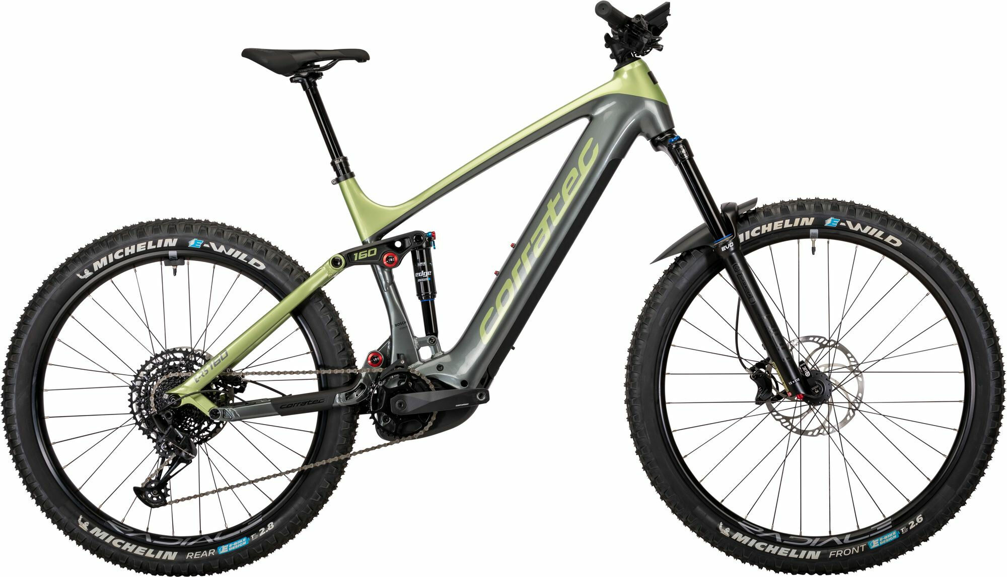 Corratec E-POWER RS 160 ELITE Silver Grey/Tactic Green/Black 29"/27;5" 625 Wh Di... 52 cm
