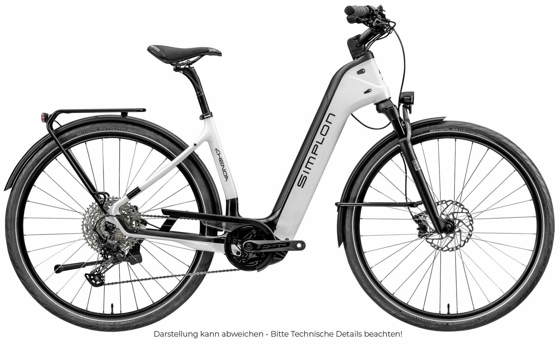 Simplon Chenoa Bosch CX Uni Deore10 Pearl White Glossy/Black Matt 2023 28" 625 Wh Wave