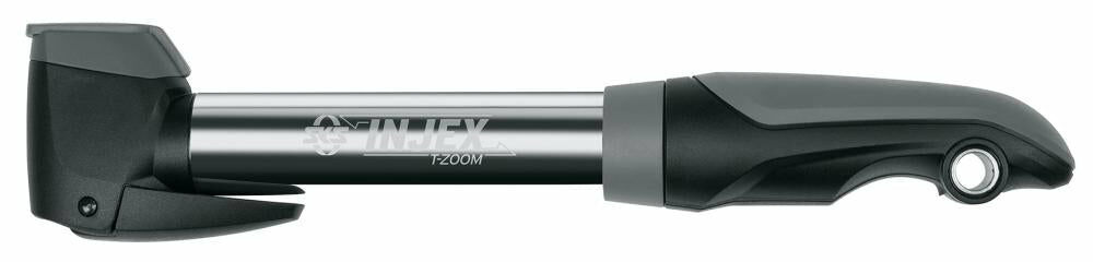 SKS Minipumpe Injex T-Zoom - Handpumpe für Presta & Schrader Ventile, langlebig, kompakt, ideal für unterwegs, mit T-Zoom Technologie für komfortables Pumpen