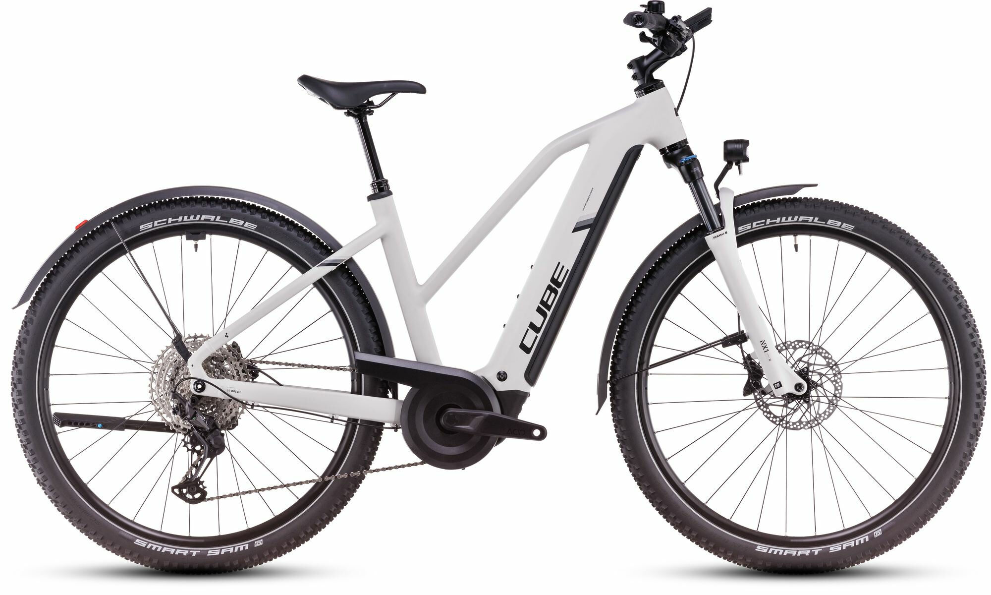 Cube Nuride Hybrid EXC 800 Allroad cotton´n´silver 28" 800 Wh Trapez