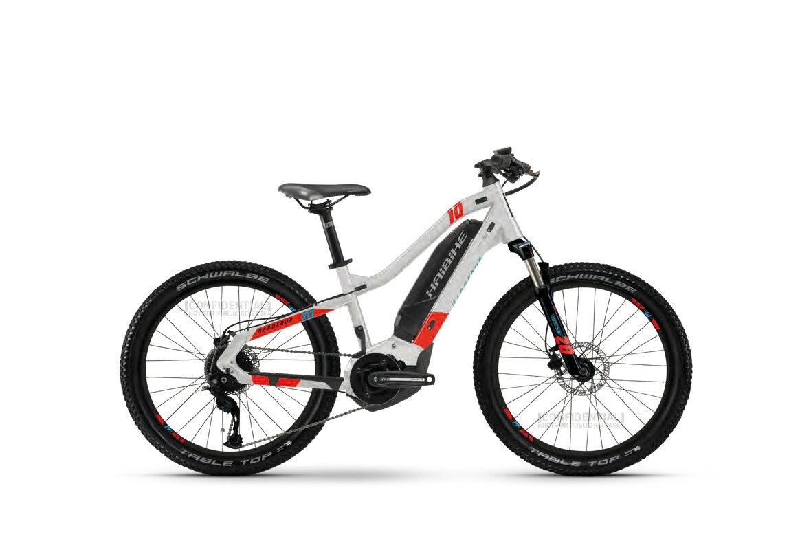 Haibike  HardFour  Cool Grey / Red / Cyan   2021 24" 400 Wh Diamant