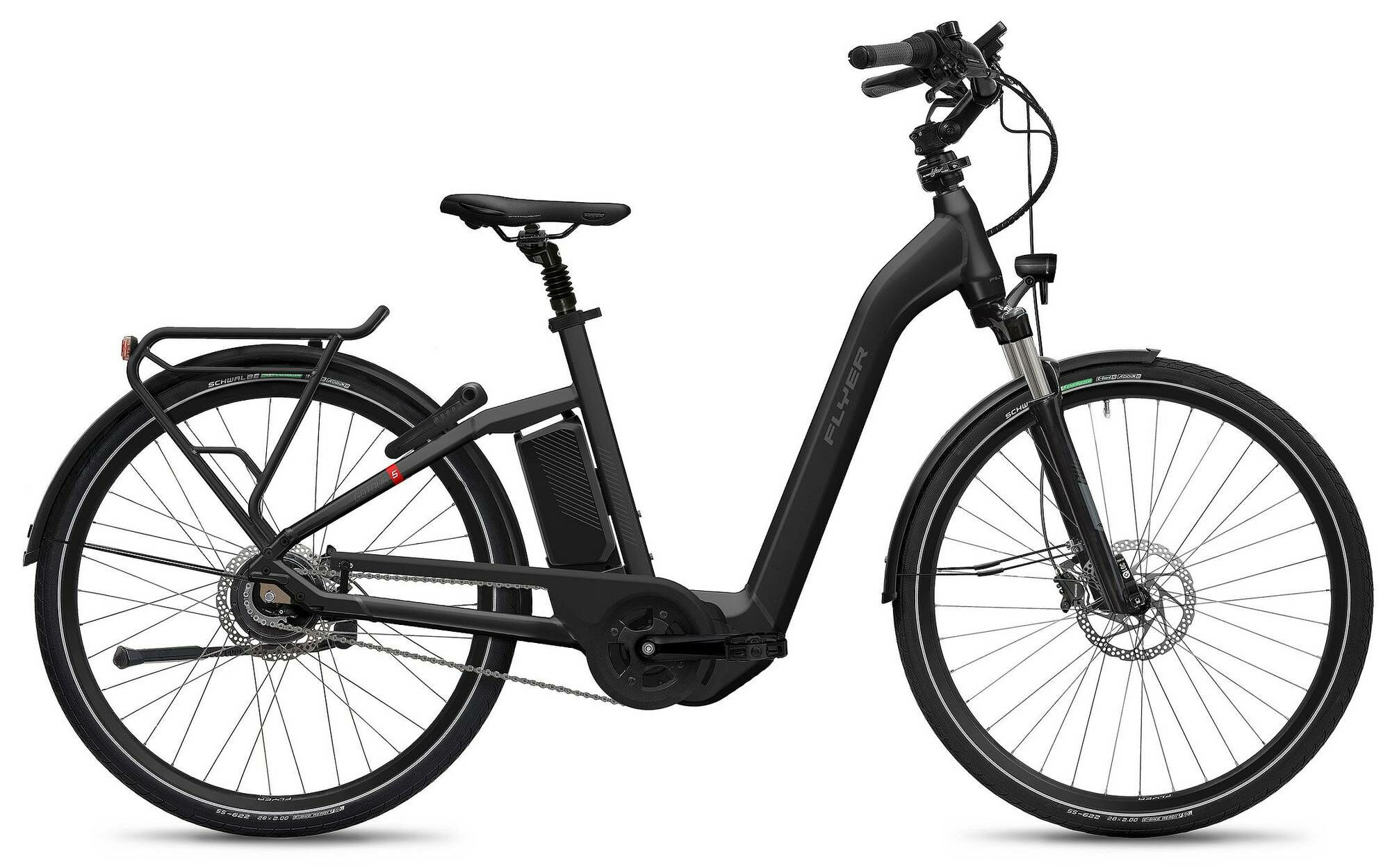 Flyer Gotour5 7.23 Comf Pearl Black Gloss 2021 28" 630 Wh Wave