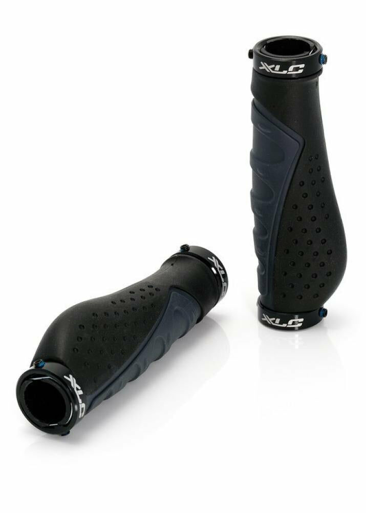 XLC Lenkergriffe Ergonomic GR-S07, ergonomisch geformt, stoßabsorbierend, 3-Komponenten-Material, Schraubensicherung, Länge 140 mm, Farbe Schwarz/Grau