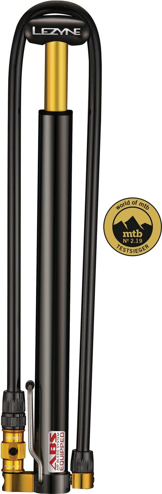 Lezyne Minipumpe CNC HV Micro Floor Drive schwarz-glänzend