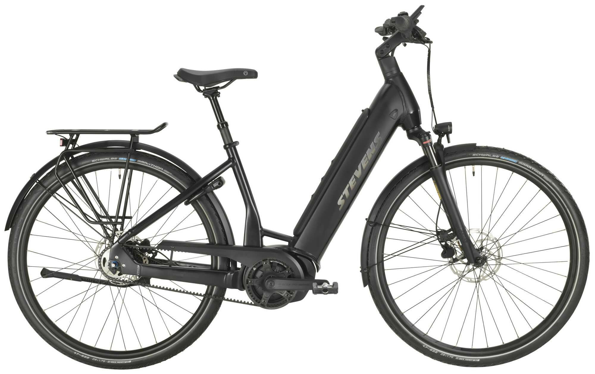 Stevens E-Courier Luxe Forma Stealth Black 2023 28" 500 Wh Wave