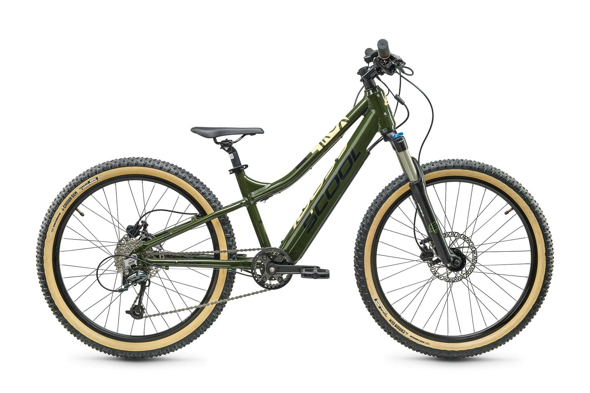 S'COOL e-troX race Olive/Beige 24" 252 Wh Diamant 24"