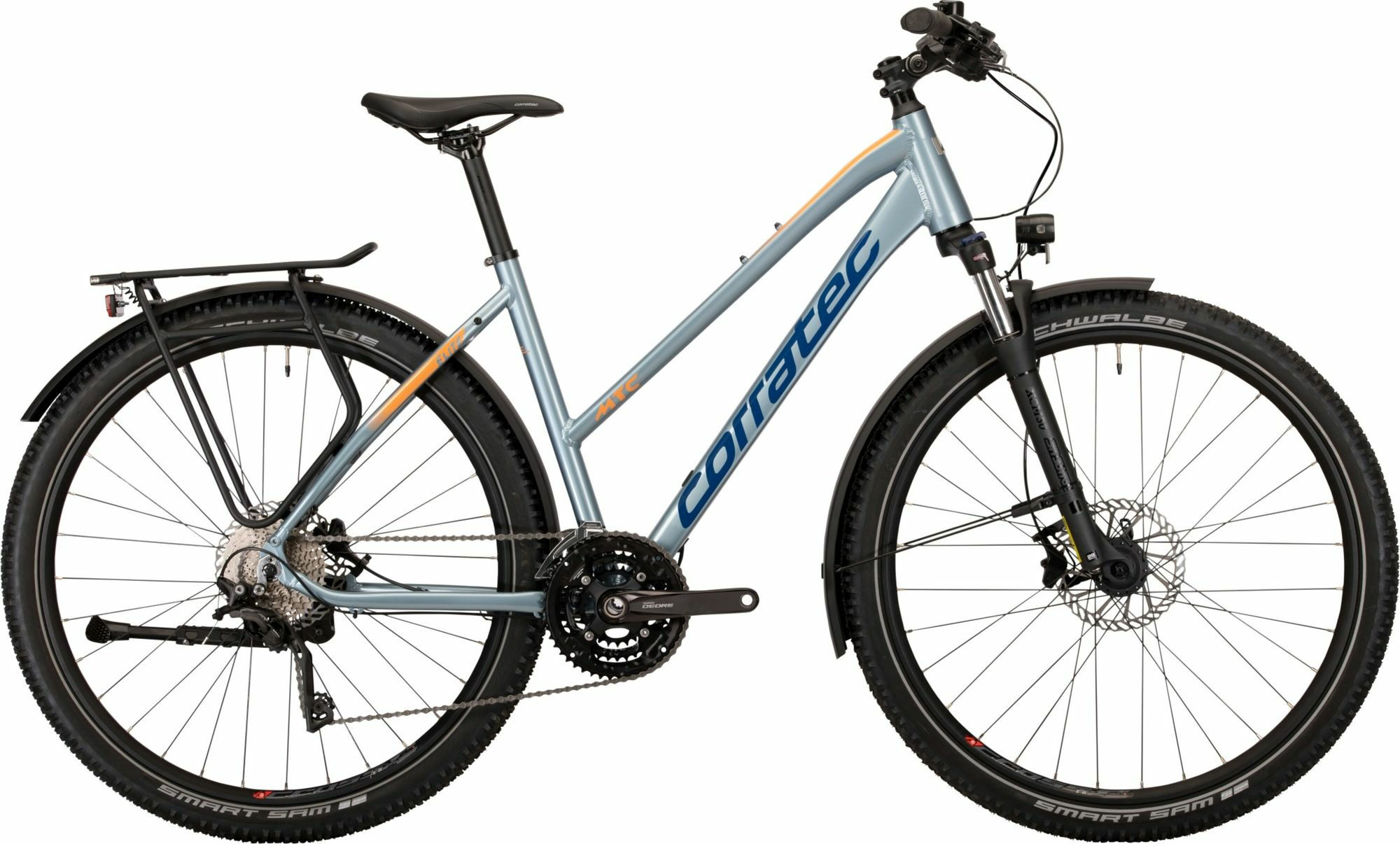Corratec MTC Elite Sport Metallic Silver/Blue/Orange 2024 28" Trapez