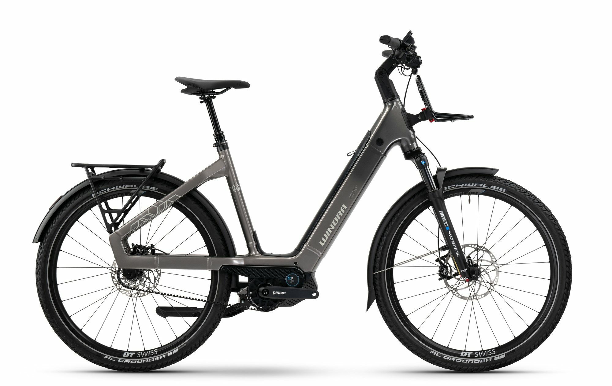 Winora SINUS AS traffic/night grey - gloss glänzend 27;5" 800 Wh Wave M