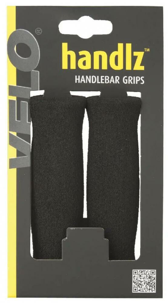 VELO MTB Griffe, Moosgummi, schwarz, hart, ergonomisch, 125mm, rutschfest, stoßd...