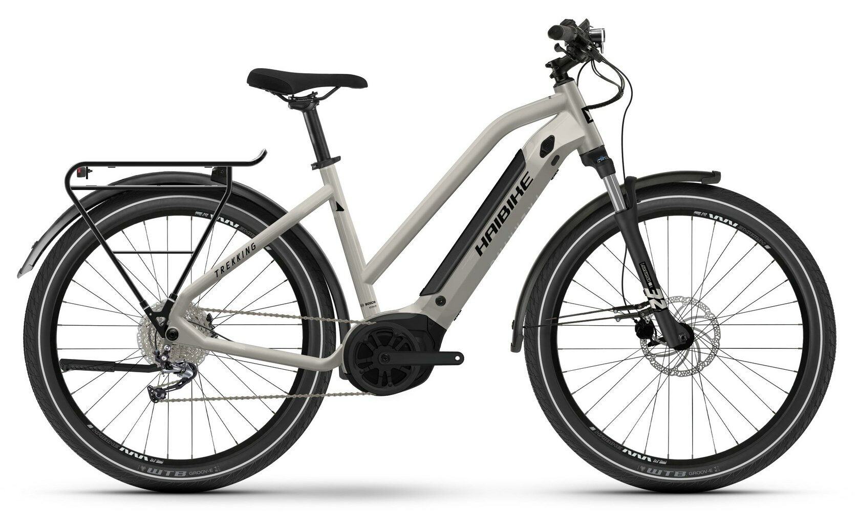 Haibike TREKKING 3 warm grey/black glänzend 27;5" 500 Wh Trapez M