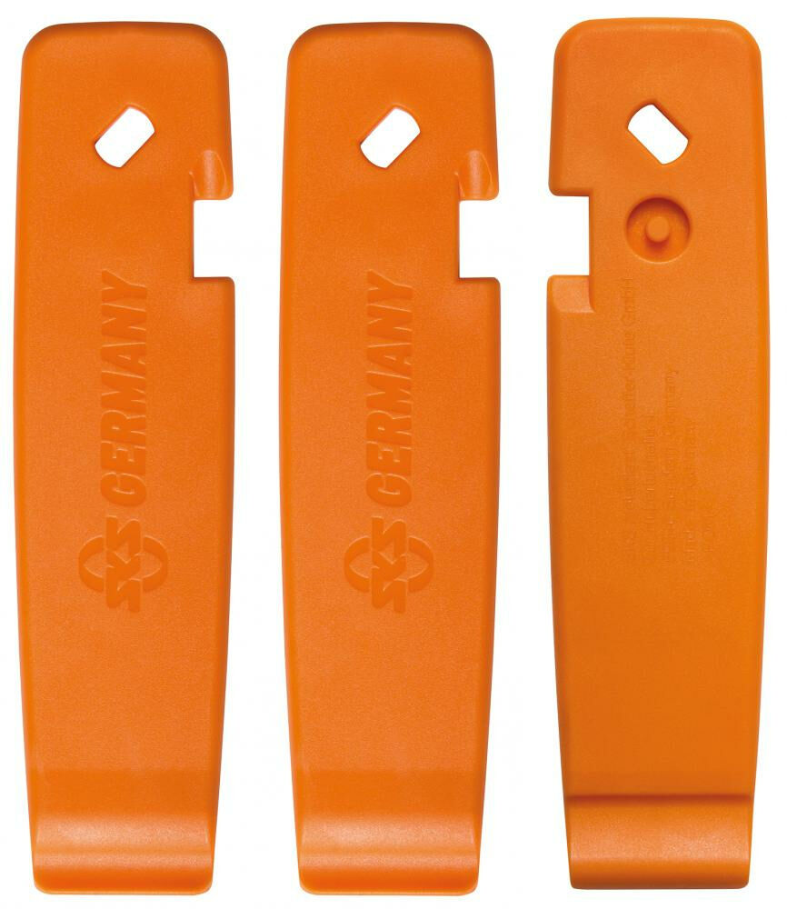 SKS Reifenheber-Set orange - 3 robuste Kunststoff-Reifenheber für schnellen Reif...