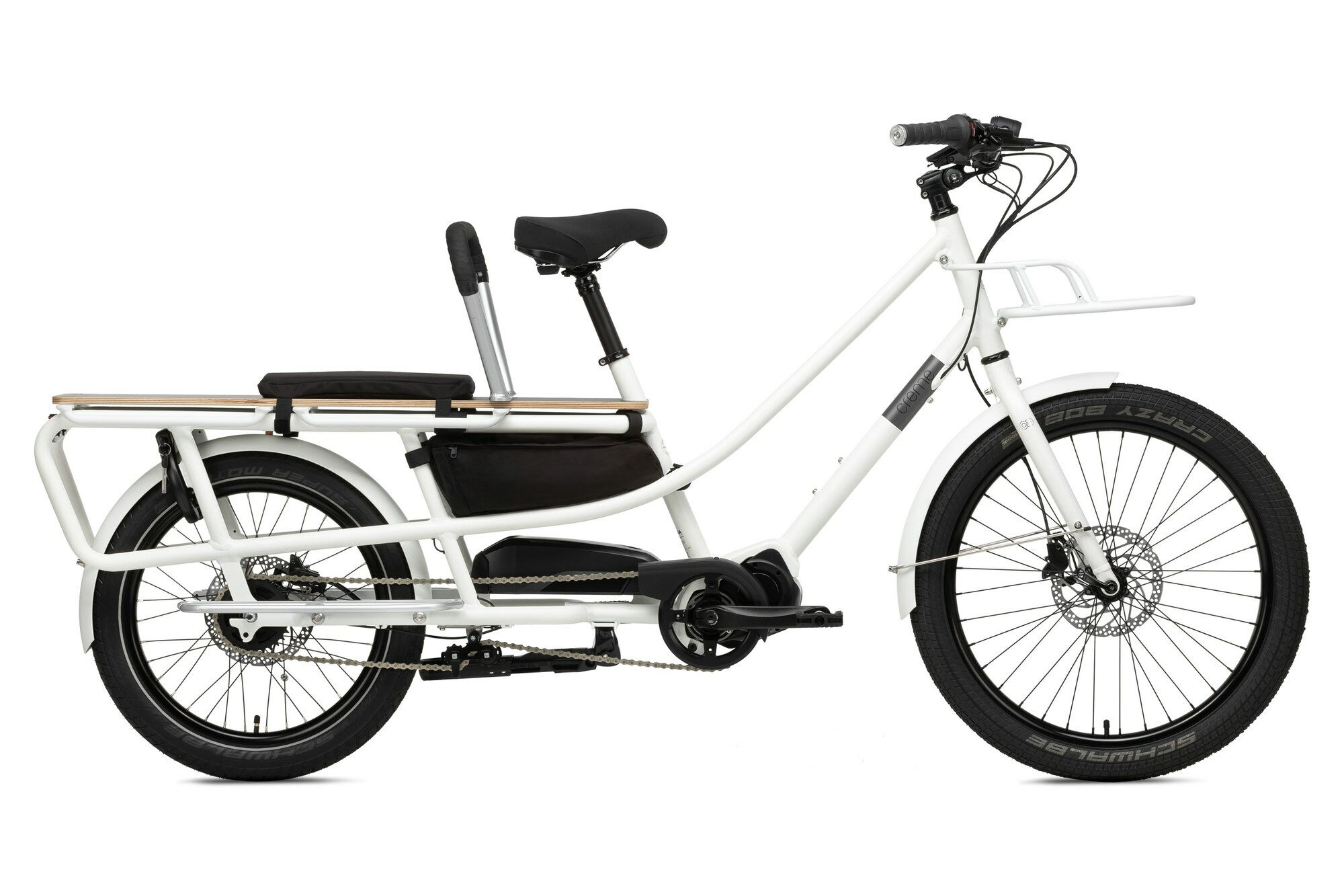 Creme Cycles Happy wagon (cargo e-bike) White 24"/20" 504 Wh Trapez U