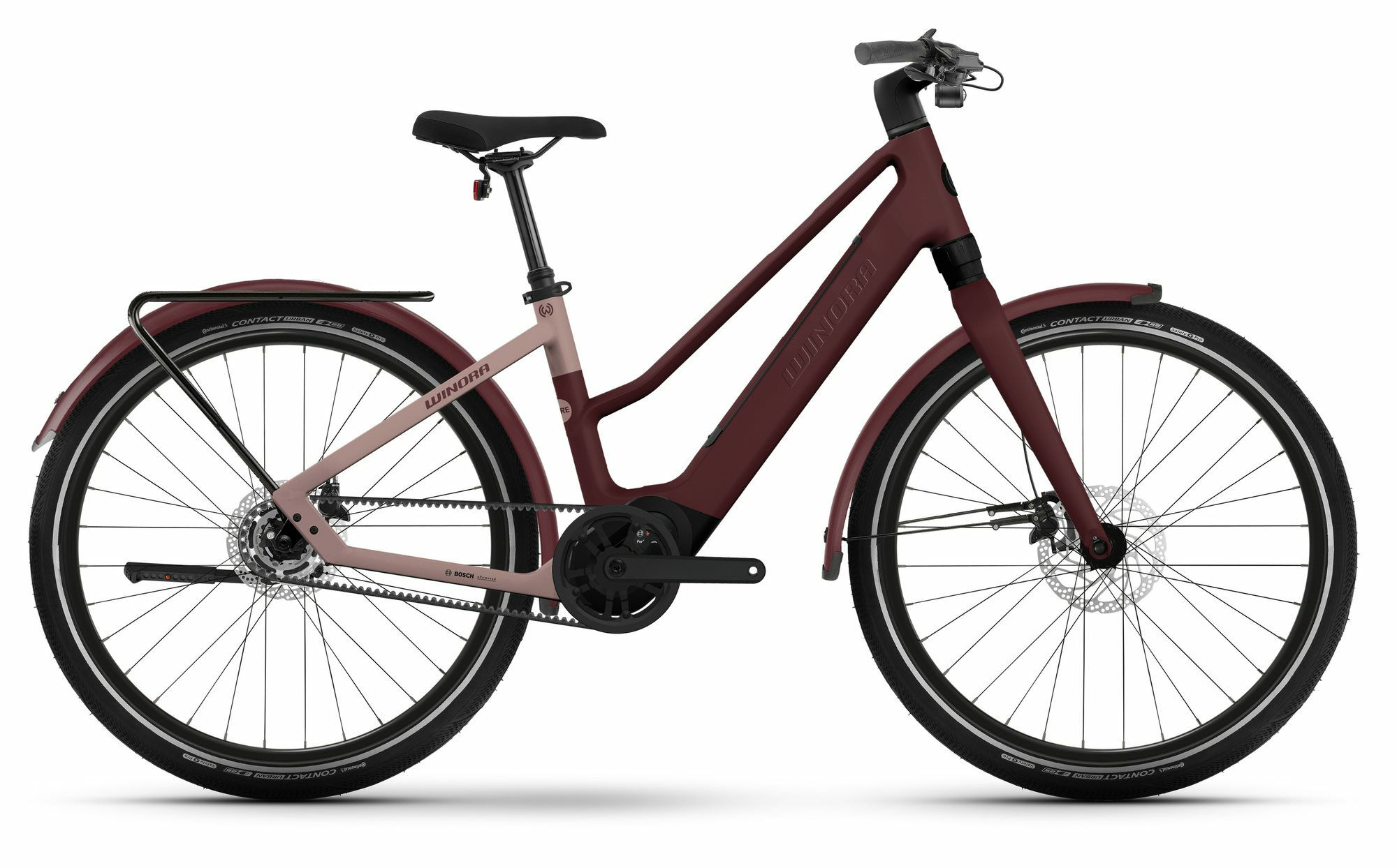 Winora iRIDE PURE R5f MID - 27;5" 400 Wh - red velvet matt/rose tan matt 44 cm