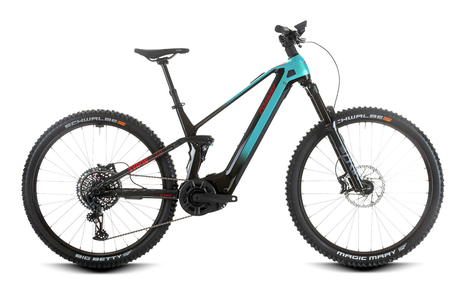 Conway XYRON S 7.9 CARBON / ALU - 29" 750 Wh - turquoise fade/red 43 cm