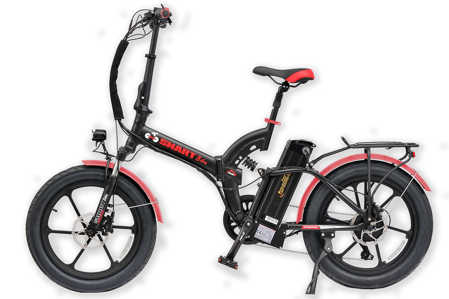 SMARTbike SHARK 3.0 schwarz-rot 20" 690 Wh Faltrahmen U