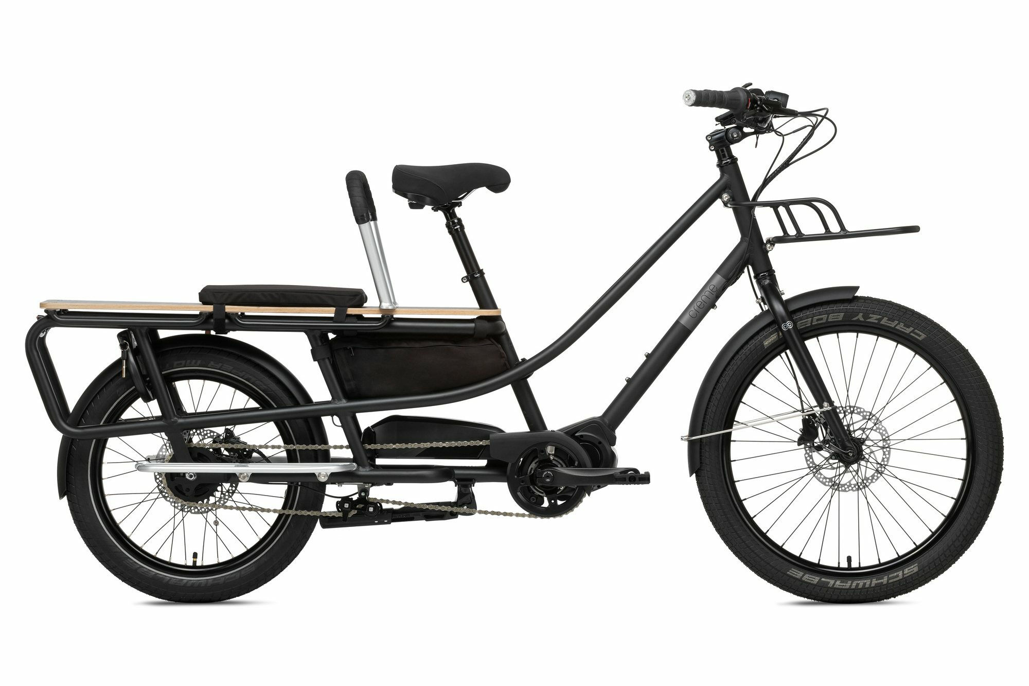 Creme Cycles Happy wagon (cargo e-bike) Black 24"/20" 504 Wh Trapez U