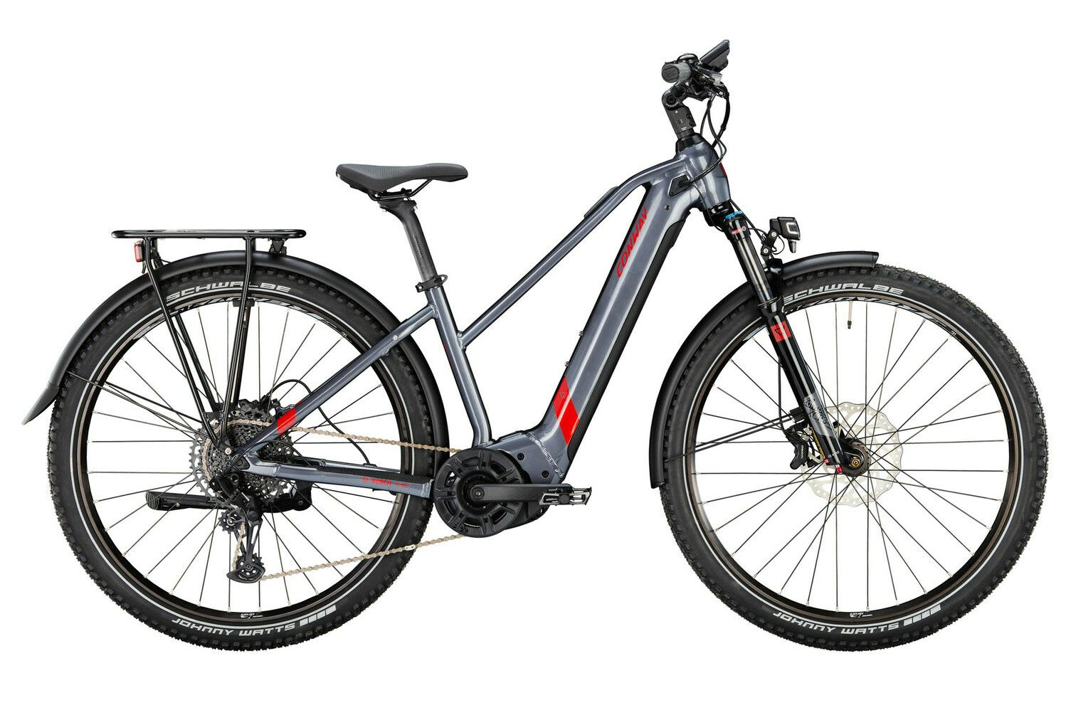 Conway CAIRON SUV 5.0 shadowgrey metallic / red metallic 29" 750 Wh Trapez 45 cm