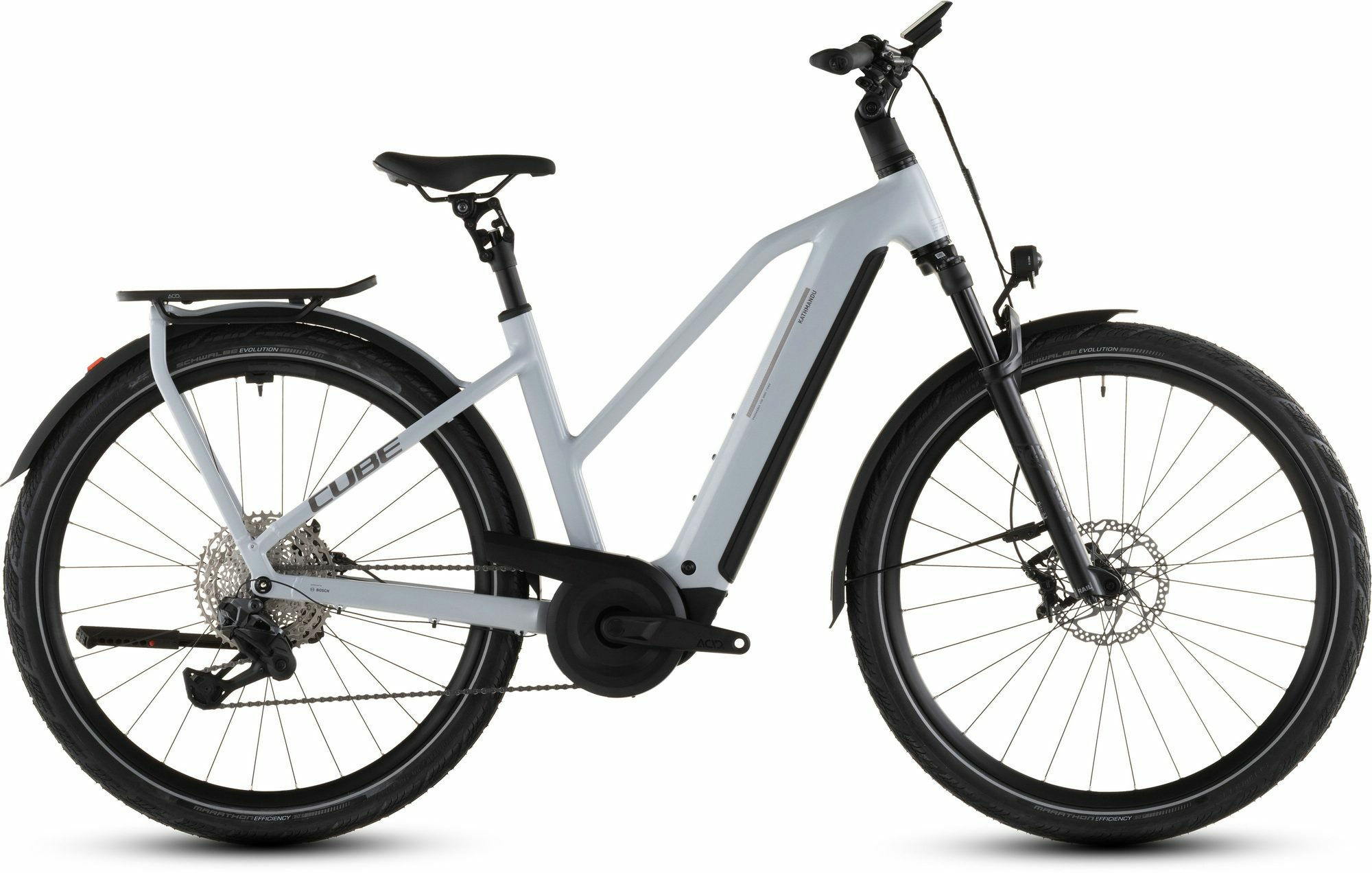 Cube KATHMANDU HYBRID SLX 800 foggrey ́n ́grey 28" 800 Wh Trapez 46 cm