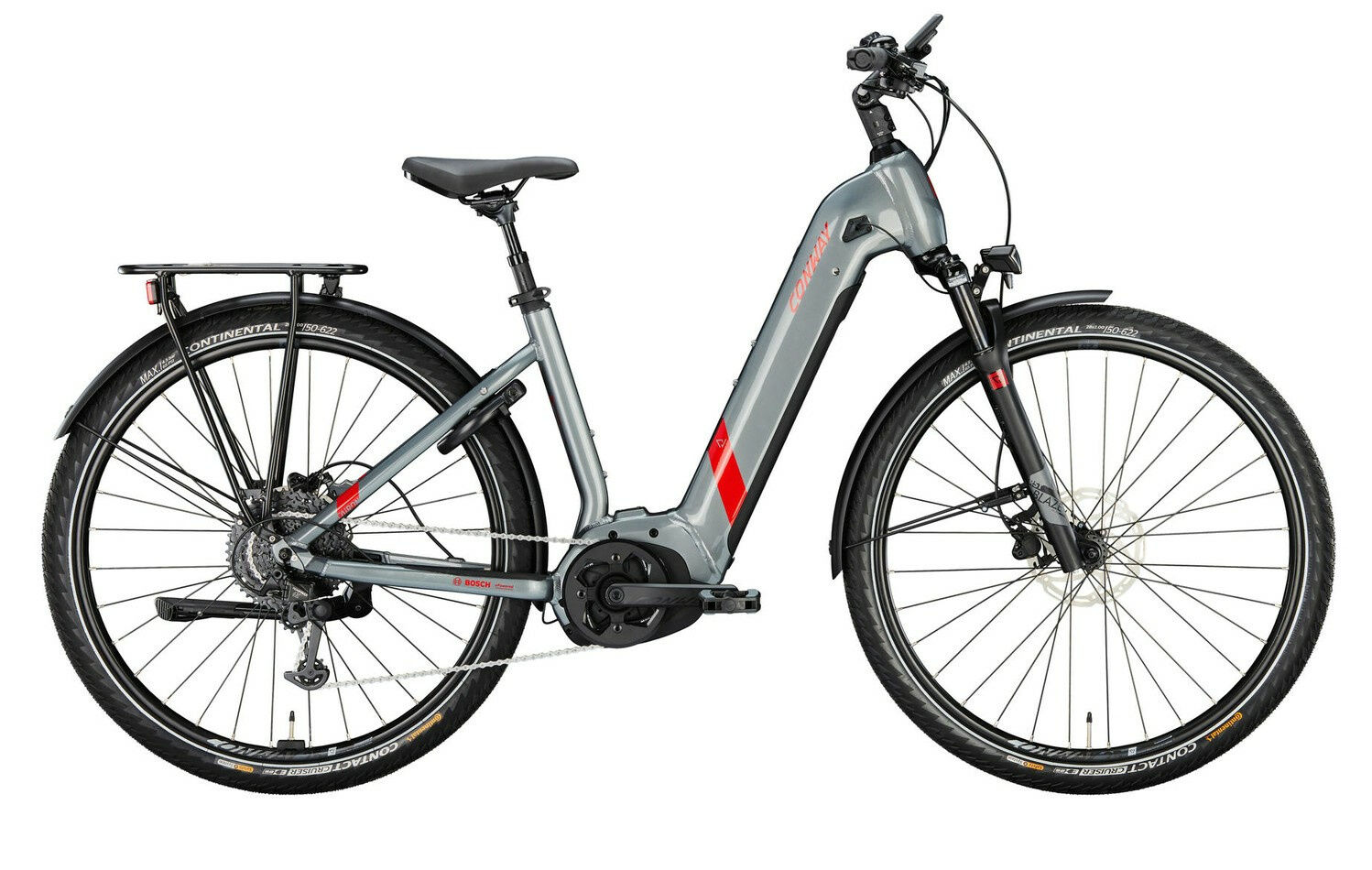 Conway CAIRON T 2.0 625 shadowgrey metallic matt / red metallic 28" 625 Wh Wave 50 cm