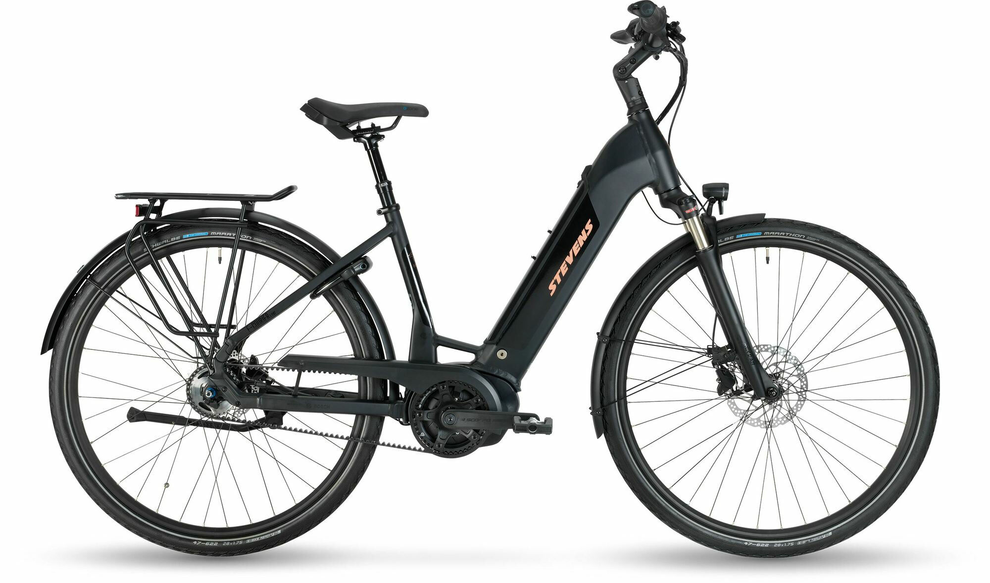 Stevens E-Courier Luxe Forma Stealth Black 2022 28" 500 Wh Wave